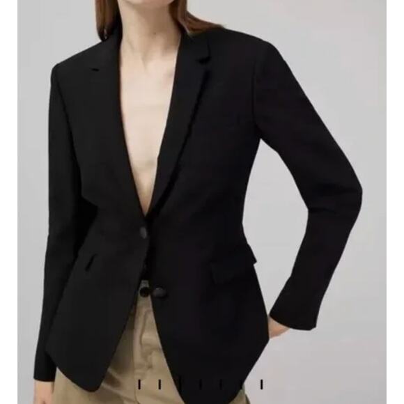 Banana Republic Blazer Lightweight Wool Suit Jacket Black 8 - Picture 1 of 7